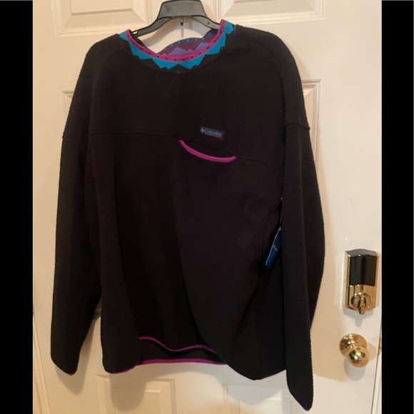 NWT Columbia Wapitoo Fleece Crew Neck Black Sweatshirt 86511 Size XL